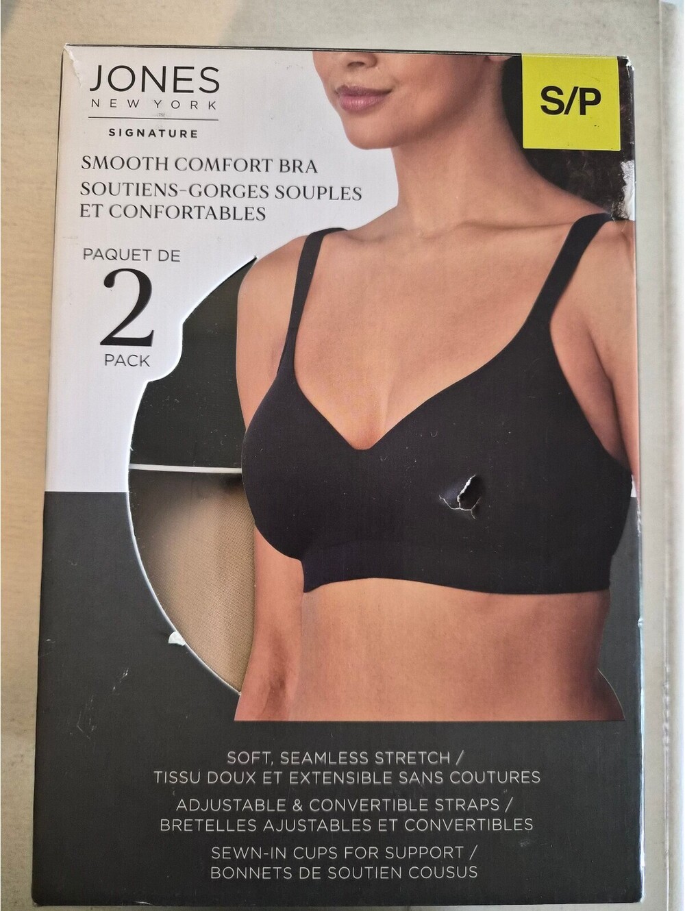 Jones New York Signature Smooth Comfort Bra 2-Pack, Small/Petite 0270